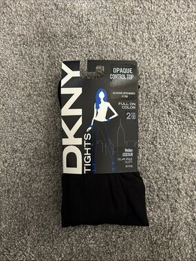 DKNY Black Opaque Control Top Tights